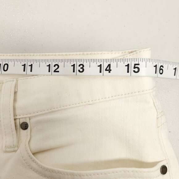 a.n.a Womens Distressed Mid Rise Skinny Boyfriend Jeans Size 10 Ivory - Picture 3 of 13